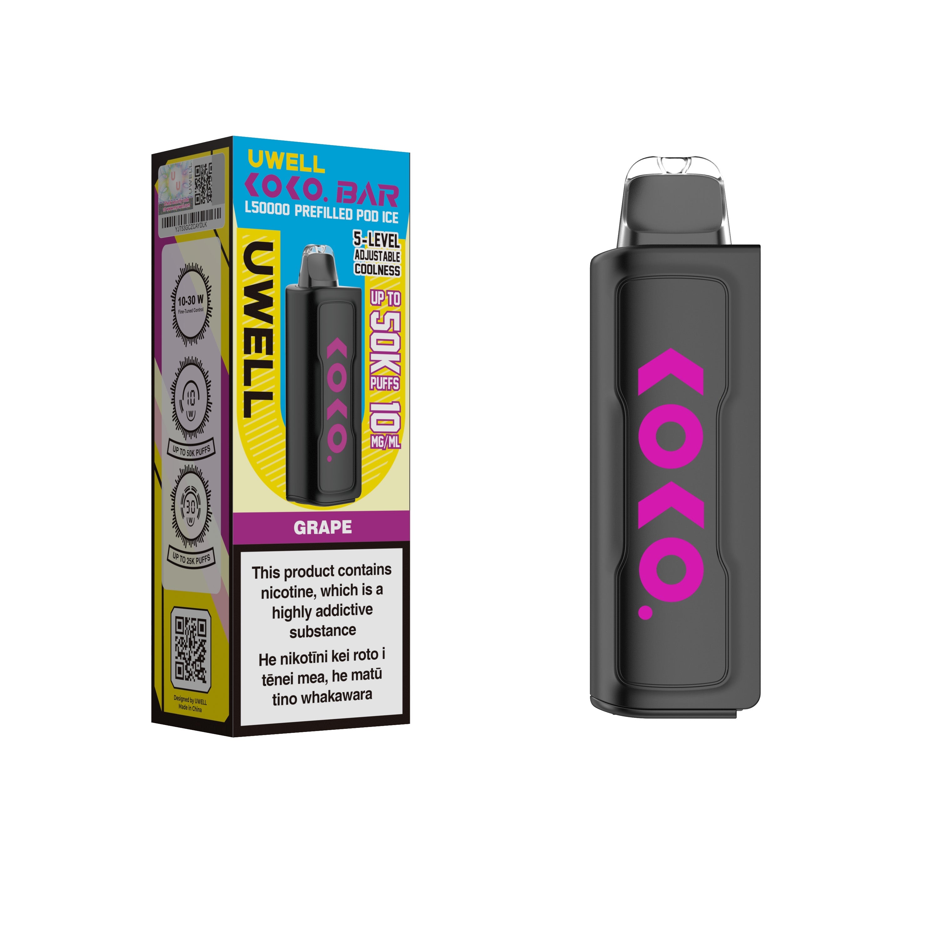 UWELL - KOKO Bar L50000 Pod Ice - Grape The Vape Shop UWELL - KOKO Bar L50000 Pod Ice - Grape The Vape Shop