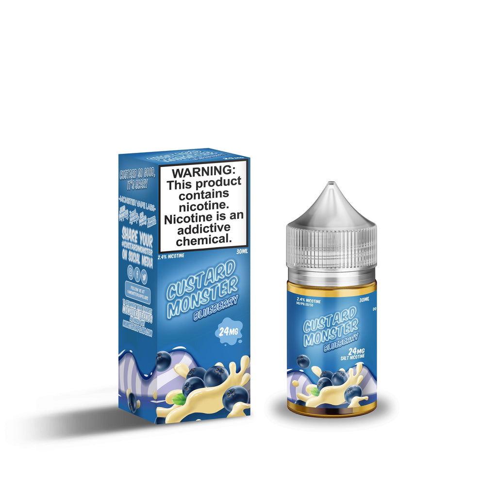 Custard Monster Salt - Blueberry - Vapoureyes NZ