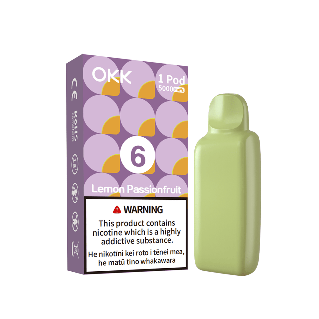 OKK CROSS II Pod (5000 Puffs) - Lemon Passionfruit - Vapoureyes