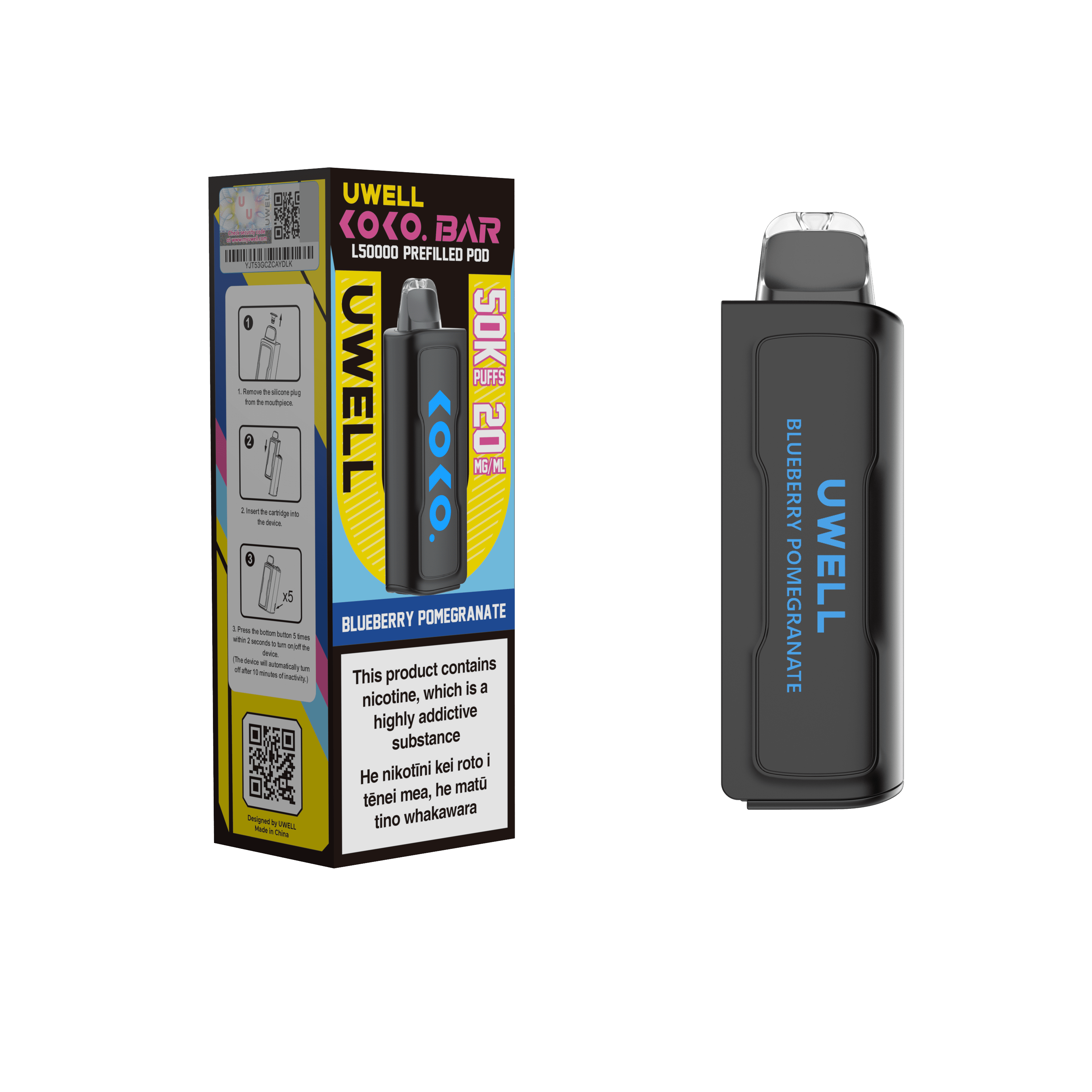 UWELL - KOKO Bar L50000 Pod - Blueberry Pomegranate The Vape Shop UWELL - KOKO Bar L50000 Pod - Blueberry Pomegranate The Vape Shop